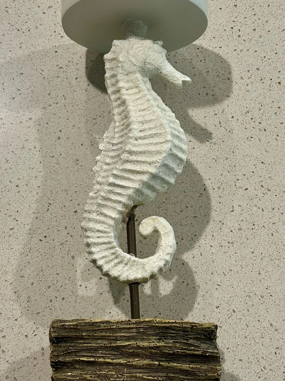 Ann Marino Cream Textured Seahorse Décor Sculpture